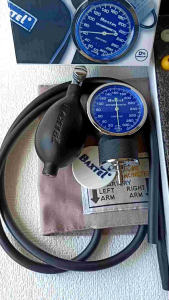Baxtel Aneroid Sphygmomanometer Blood Pressure Monitor With Yellow Deluxe Stethoscope