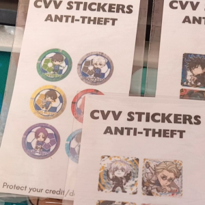 CVV STICKERS anti theft anime design 6pcs per design 0.6x0.6inches
