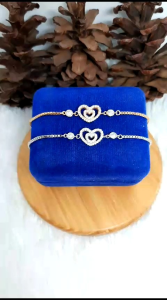 Gelang serut love Double perak 925