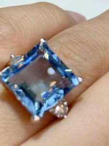ธนาภรณ์✨แหวนเงินแท้พลอยบลูโทพาส พลอยธรรมชาติแท้100%(GSH1200)