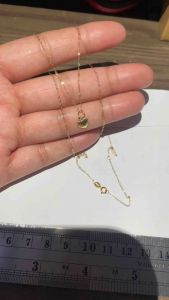 PAWNABLE 18K Saudi Gold Necklace with MINI Heart Shell Pendant(open back)