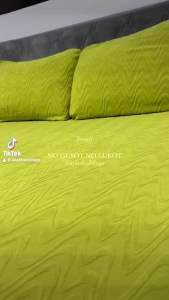 EMBOSSED NO GUSOT NO LUKOT BEDSHEET with 2 Pillowcase FREE POUCH BAG MULTIFUNCTIONAL