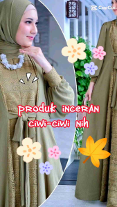 Gamis Abaya Jumbo Brukat Malika Ukuran L XL XXL 3XL 5XL Fashion Muslim Gamis Kondangan