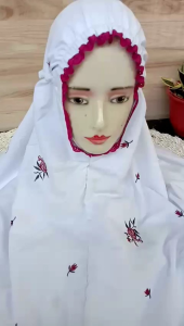 MUKENA TERUSAN DEWASA MOTIF BUNGA MAWAR dan CERLY BAHAN KATUN MIKRO