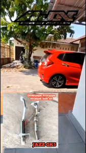 JAZZ GK5 Downpipe Fronpipe bolt on muffler AJN GT VICTORY suara full kering.