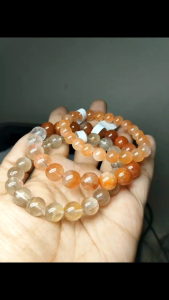 [Clearance] Natural Rabbit Hair Bracelet Series 天然兔毛手串系列 - Rainbow & White Hairs 8-10mm