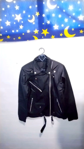 Jaket Kulit Berkualitas Tinggi Model Ramones Wanita