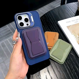 Universal mobile phone stand card holder wallet case 3m adhesive card pocket phone holder kickstand