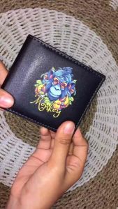 Dompet Pria Anak Remaja Pu Leather & Kulit Sintetis Miniso Monkey