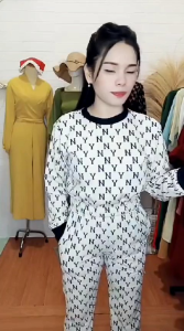 BELA One Set Wanita Baju dan Celana Panjang Motif Import Style Korea Kekinian - Stelan Wanita