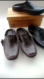 Sepatu Sandal Slop Bustong Pria 100% Full Kulit Sapi Terbaik