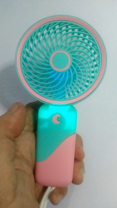 Kipas angin portabel mini Genggam re charger USB cute karakter