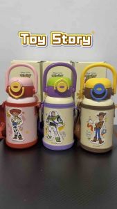 Disney Toy Story 500ml Kids Thermos Bottle | SUS316 Stainless Steel | Straw & Sip | Adjustable Strap