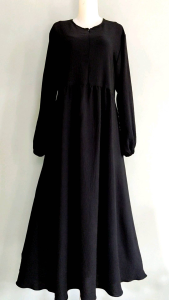 Gamis polos serut pinggang