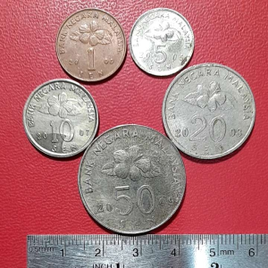 Koleksi Koin Malaysia Kuno 5 Keping Campur BEKAS
