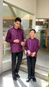 KEMKO BURGUNDY PRIA DEWASA LENGAN PANJANG PREMIUM BAHAN TOYOBO