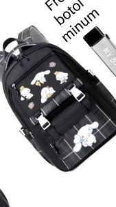 Tas Ransel Anak Remaja Cinnamoroll Free Botol Minum Tas Sekolah Anak Perempuan SD SMP Tas Ransel