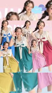 เดรสเกาหลีโบว์ใหญ่3ดีฟรีไซสอก32-42ยาว38ใส่สบายได้ทุกโอกาศ