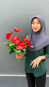 Bunga Anthurium latex 5018 / Bunga Hias Tanpa Pot/ Bunga Plastik Mirip Asli