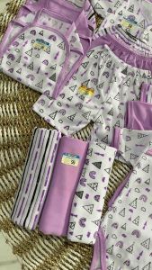 Paket 39 PCS Paket Brojol Seri UNGU LILAC Motif Paket Lahiran Lengkap Baju dan Celana Bayi Baru Lahir New Born Paket Hemat Bayi Baru Lahir SNI New Born