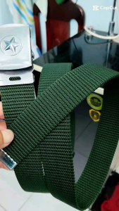 Dây nịt thắt lưng vải dù mặt nhôm chống Rỉ hình ngôi sao | Chịu được áp lực cao dẻo dai đẹp bền rẻ | 3 màu Xanh Đen/Đỏ