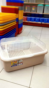 Rak Pinggan Bertutup/ Rak Pinggan Plastik/ Cutlery Tray/Dish Plate Organizer/Storage Rack With Cover