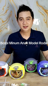 [COD] Botol Minum Anak Sekolah Bulat Tyres Bentuk Roda Ukuran 500ml Free Stiker 3D Dan Tali Panjang