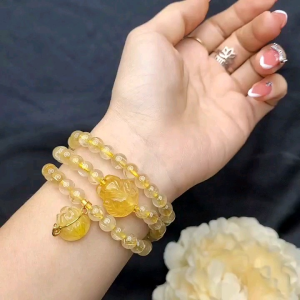 Chuỗi 3V Ta Tóc Vàng Mix Hồ Ly Và Túi Tiền Ta Tóc Vàng Vip Móc Au10K - Phong Thủy TUDO