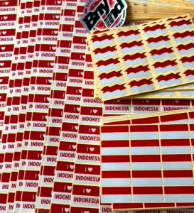 STICKER STIKER PIPI BENDERA INDONESIA KIBAR KECIL CUTTING