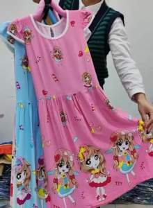 6-9yrs Big Kid’s Comfortable Floral Dress Girl’s Colourful Floral Dresses6-9岁大童装花式绵绸女童连衣裙裙子