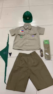 Boy Scout Uniform Type A Short Green 7-in-1 Set with Shirt Shorts Belt Scarf Hat and Accessories Scouting & School Uniforms