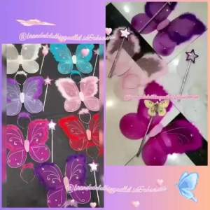 (3IN1) SAYAP PERI LIST BULU PREMIUM / SAYAP KUPU-KUPU PERMATA NON LED / MAINAN PERI ANAK / SAYAP KUPU-KUPU FASHION ANAK & DEWASA / ANGEL WINGS BUTTERFLY | SKB7818