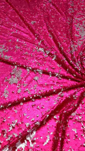 Bahan tille squin bolak balik full payet mewah cod