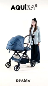 Embix รุ่น AQUIRA 2 รถเข็นเด็ก มีมุ้งกันแมลงติดอยู่ที่ใต้ที่นั่ง มีซัพพอร์ตเเละ หมอนรองคอ นอนได้ราบ เข็นได้ 2 ทิศทาง ใช้ได้ตั้งแต่แรกเกิด รับน้ำหนักได้ถึง 22 kg.(ประกัน 3 ปี)