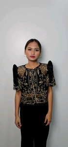 Elegant computerized Embroidery BLO 10 Mistiza Sleeve Filipiniana Dress for Women - Comfort bolero