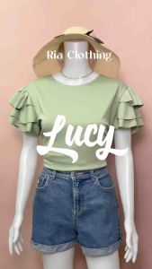 Lucy Round Neck Layered Puff Sleeves Blouse Casual Office Trendy BKK Korean Outfit Women Korean Top