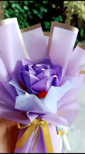 Buket Mini Single Rose  bunga Mawar Satin