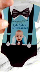 ONESIE INVITATION FOR BABY BOY