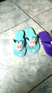 Sandal Jepit Anak Wanita Lucu CPT Ungu Kelinci Perempuan Real Pick COD Bayar Ditempat