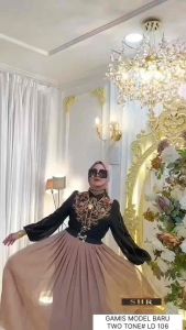 GAMIS DRESS TWO TONE CERUTY BY SHR