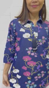 เสื้อยีนส์ Cowden ลาย floral pink เสื้อยีนส์คอปก เสื้อยีนส์ แขนสามส่วน เสื้อยีนส์ปกโปโล เสื้อยีนส์คอปก เสื้อยีนส์ผู้หญิง เสื้อตัวยาว เสื้อคลุม เสื้อโปโล เสื้อผ้าแฟชั่น มีไซส์ L-4XL King of everything