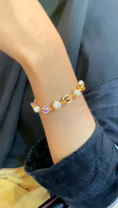 Set Gelang Cincin Rhodium Mutiara Air Tawar Asli Lombok