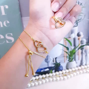 Gelang Serut Set Cincin Love Xuping 062aa1