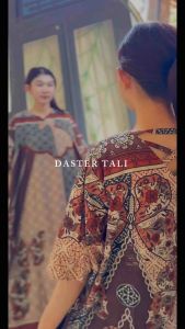 DASTER PIYAMA JUMBO LD 120 / DASTER WANITA BUSUI KANCING KANTONG DEPAN MOTIF BUNGA KEKINIAN