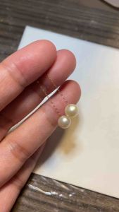 COD PAWNABLE 18K yellow gold with Fresh Water Pearl tictac earrings✨