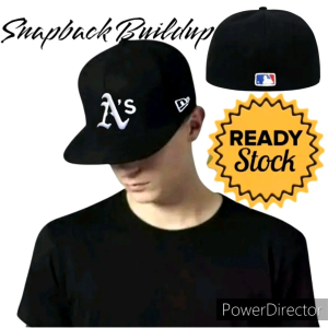 Topi Pria Snapback Hip-hop Built up/Build up Bahan Tebal Logo Bordir Cap Hat Visor Datar