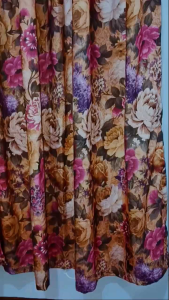 7ft. Vintage Floral Curtain | Back Tab | Blockout | Brocade Fabric - JOEFFATS GARMENTS