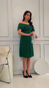 NEW KOREA MIDI DRESS SABRINA PANTAI OFF SHOULDER GOODQUALITY