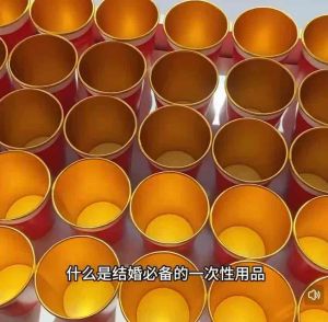 Readystock 现货🇲🇾50个装 245ml 结婚一次性小口红色喜字敬茶水杯子加厚小号敬酒纸杯wedding disposable tea cup