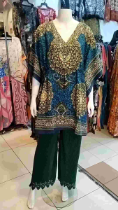 Kaftan Pendek Tali Material High Quality Poly Crepe Exclusive design Dubai Digital printed Muslim fashion Elegant styles Ready Stock COD Available for all Malaysia